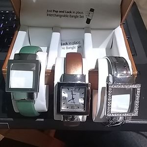 Vivani interchangeable bangle watch set